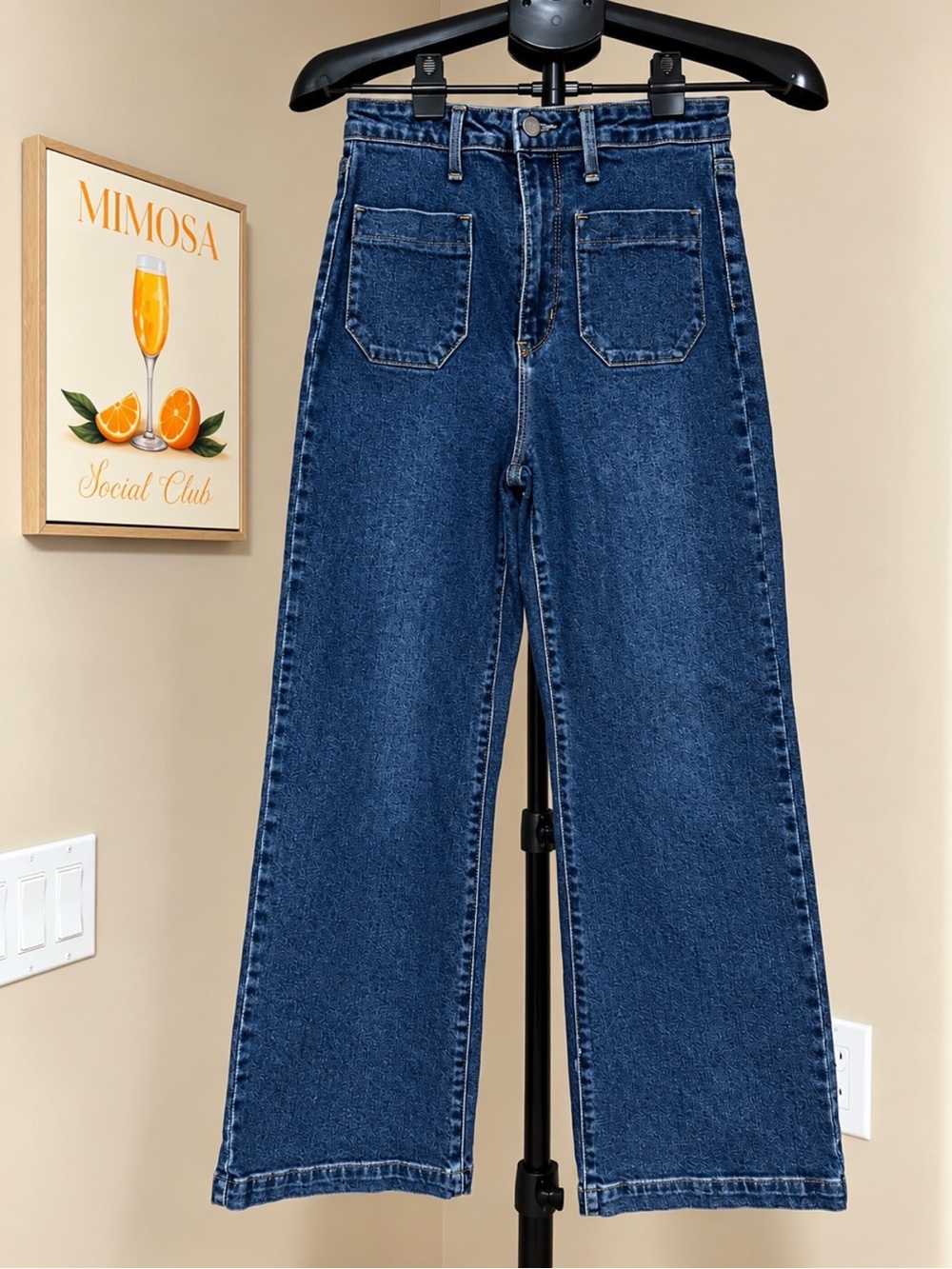 Just Black Denim High Rise Wide Leg Jeans Size 26 Made in USA